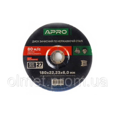 Диск зачисний за неіржавкою сталі (INOX) 230х6.0х22.2 мм (5 шт.) APRO