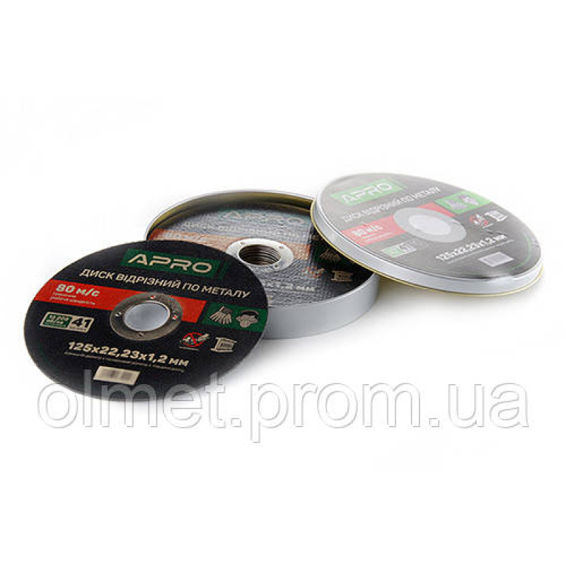 Диск відрізний металу в кейсі 125х1.2х22.2мм (10 шт. у кейсі) APRO