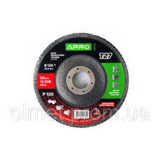 Круг пелюстково-торцевий цирконієвий Р120 прямий 125х22.2 мм (Т27) (КЛТ) APRO
