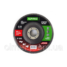 Круг пелюстково-торцевий цирконієвий Р100 прямий 125х22.2 мм (Т27) (КЛТ) APRO