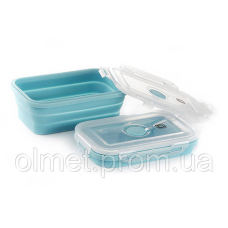 Ланчбокс складаний із кришкою-засувкою блакитний 540 мл СІЛА