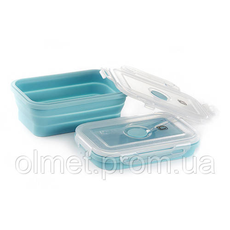 Ланчбокс складаний із кришкою-засувкою блакитний 540 мл СІЛА Ланчбокс складаний із кришкою-засувкою блакитний 540 мл СІЛА