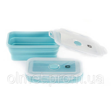 Ланчбокс складаний із кришкою-засувкою блакитний 800 мл СІЛА