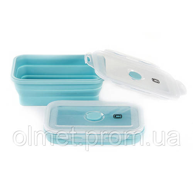 Ланчбокс складаний із кришкою-засувкою блакитний 800 мл СІЛА