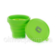 Чашка складана з кришкою зелена 150 мл СІЛА