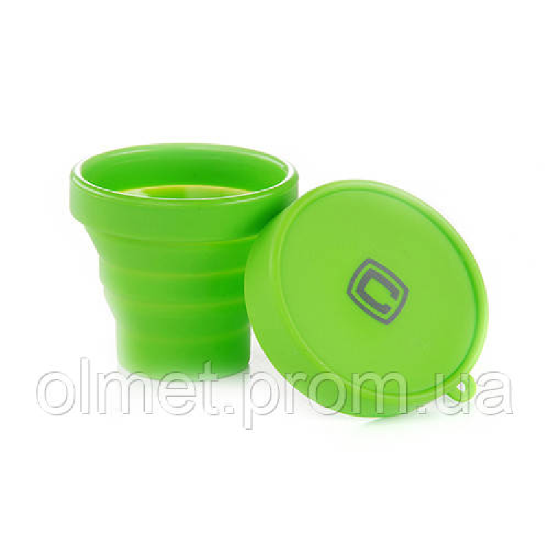 Чашка складана з кришкою зелена 150 мл СІЛА Чашка складана з кришкою зелена 150 мл СІЛА