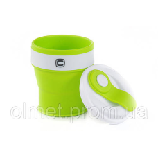 Чашка складана з кришкою зелена 350 мл СІЛА