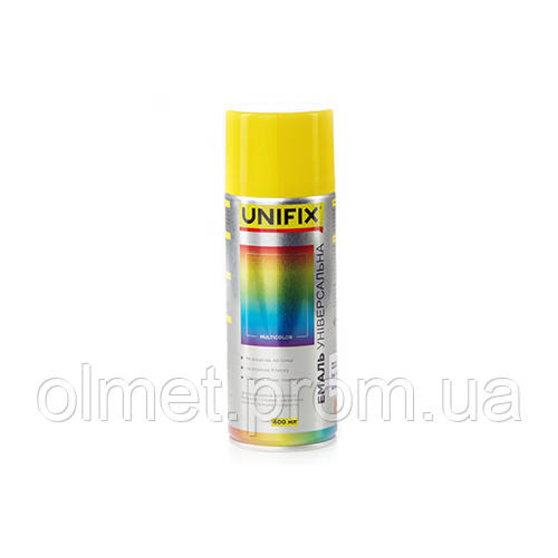 Емаль акрилова універсальна RAL 1023 Жовтий гл. 400 мл UNIFIX