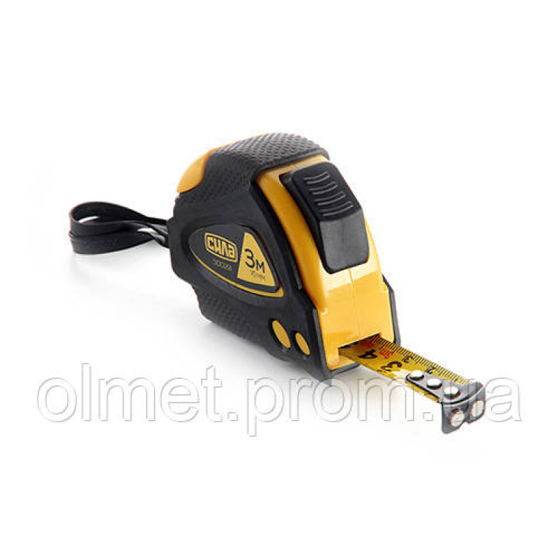 Рулетка гумова Стандарт «Супермагніт» з автостопом 3 м х 16 мм СІЛА