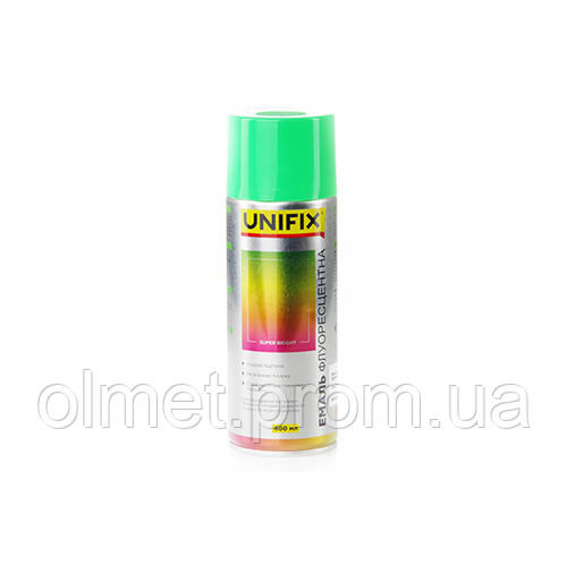 Емаль акрилова флуоресцентна RAL 6038 Зелений 400 мл UNIFIX