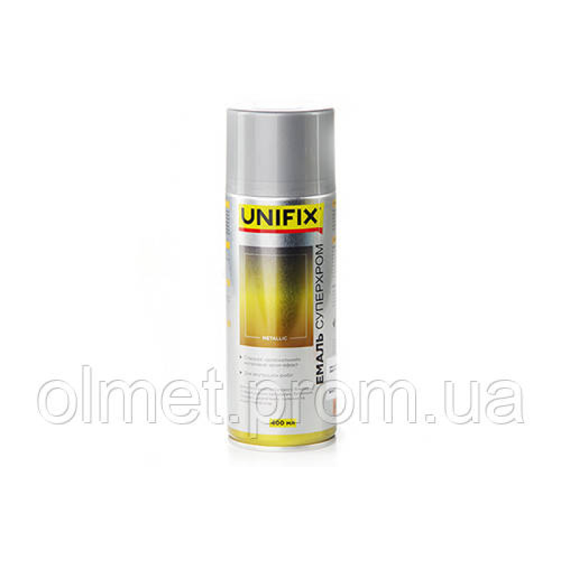 Емаль акрилова Суперхром із дзеркальним ефектом Срібло 400 мл UNIFIX