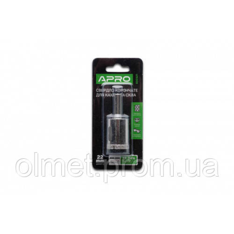 Свердло трубчасте з алмазним напиленням 22 мм APRO