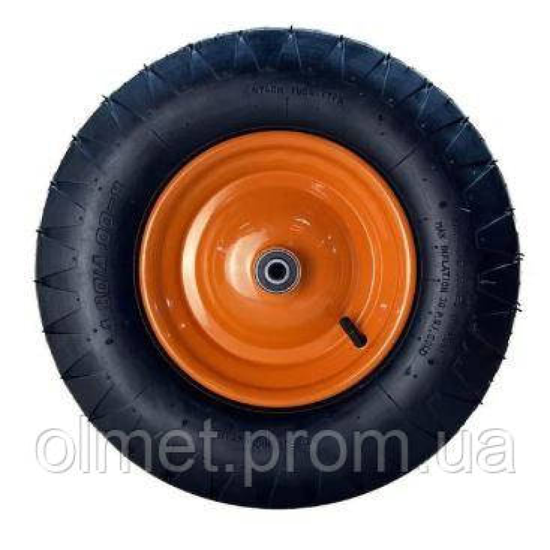 Колесо пневматичне 4х8 без осені 20 мм 4PR Оранж диск, BLUETOOLS Колесо пневматичне 4х8 без осені 20 мм 4PR Оранж диск, BLUETOOLS