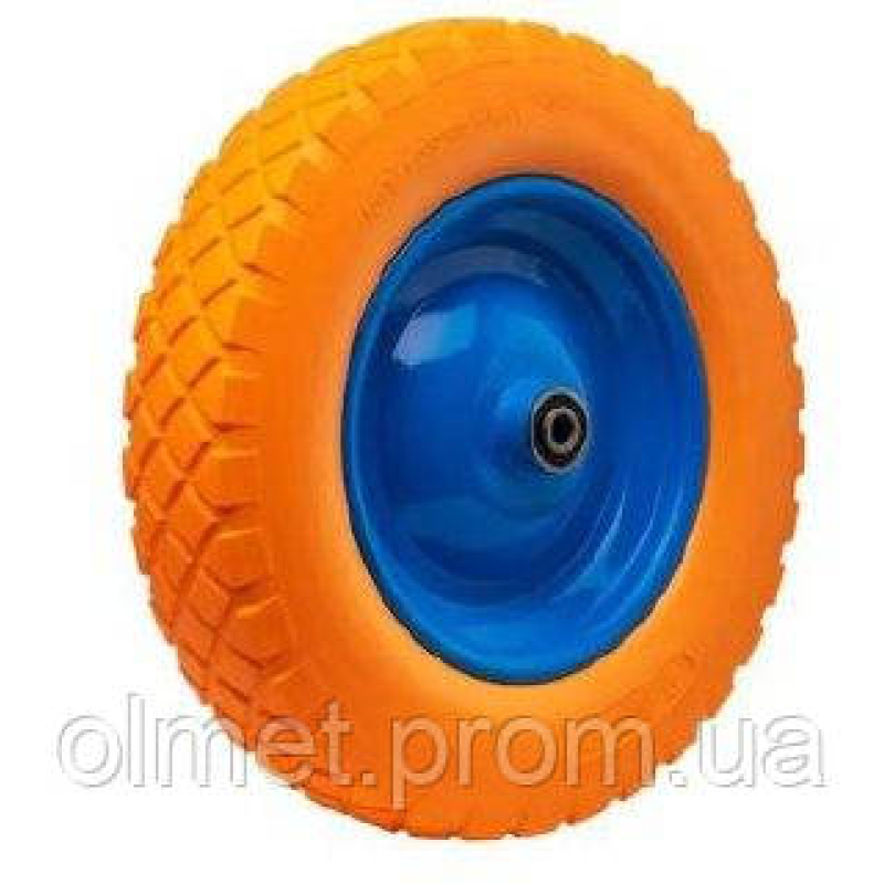 Колесо поліуретанове 4х8 без осені 20 мм Синій диск, BLUETOOLS