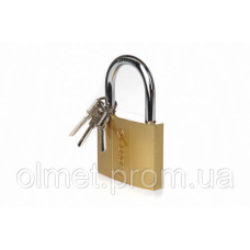 Замок навісний жовтий (латунь) — (37x32x14 мм), лазерний ключ AURORA