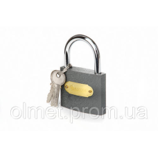 Замок сірий навісний — (29x26x12 мм), англійський ключ AURORA