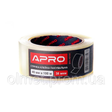 Стрічка клейка пакувальна 38 мкм 45 мм 100 м APRO