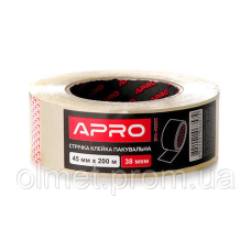 Стрічка клейка пакувальна 38 мкм 45 мм 200 м APRO