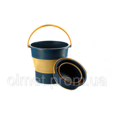 Відро складане силіконове 4,6 л жовтогарячий — чорний (orange — black) СІЛА
