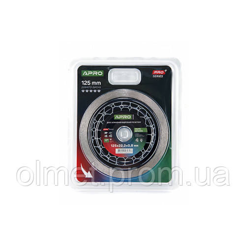 Диск алмазний для бетону Кераміка Ультра 125х0.8х22.22мм 22-24% APRO PRO Диск алмазний для бетону Кераміка Ультра 125х0.8х22.22мм 22-24% APRO PRO