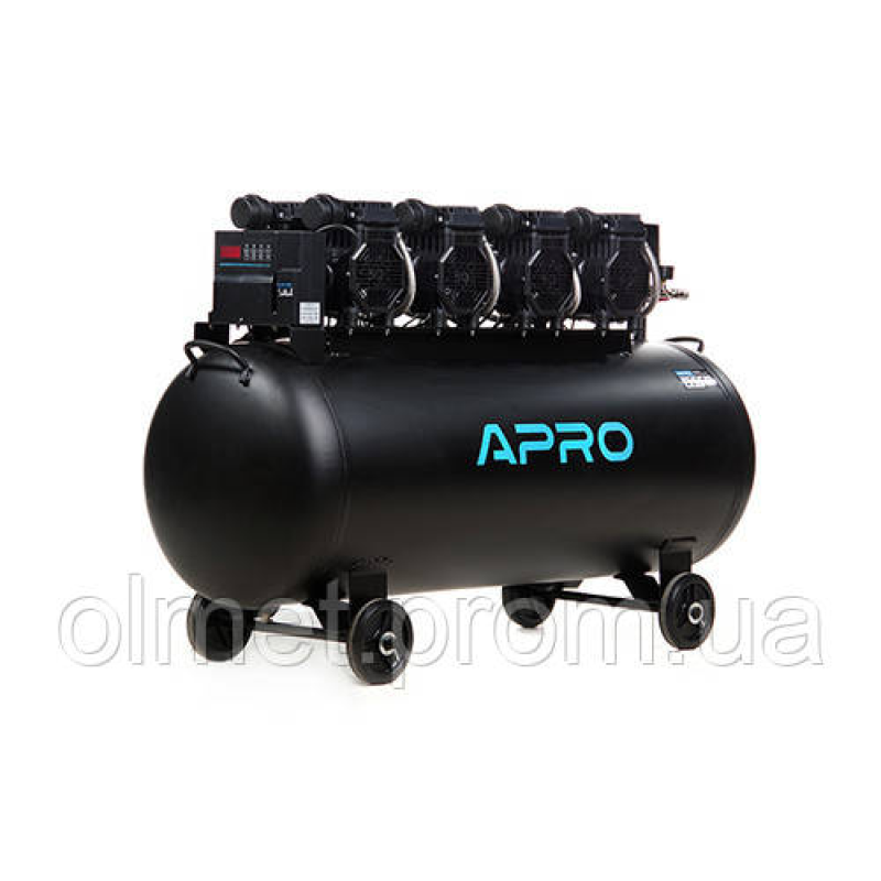 Компресор восьмициліндровий безоливний OFE-200 8Бар 4х1.5 кВт 950 л/хв 200 л (2 крани) APRO