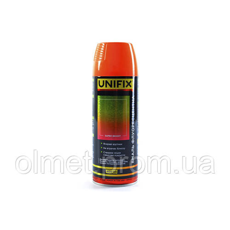 Емаль флуоресцентна акрилова жовтогарячий 400 мл UNIFIX