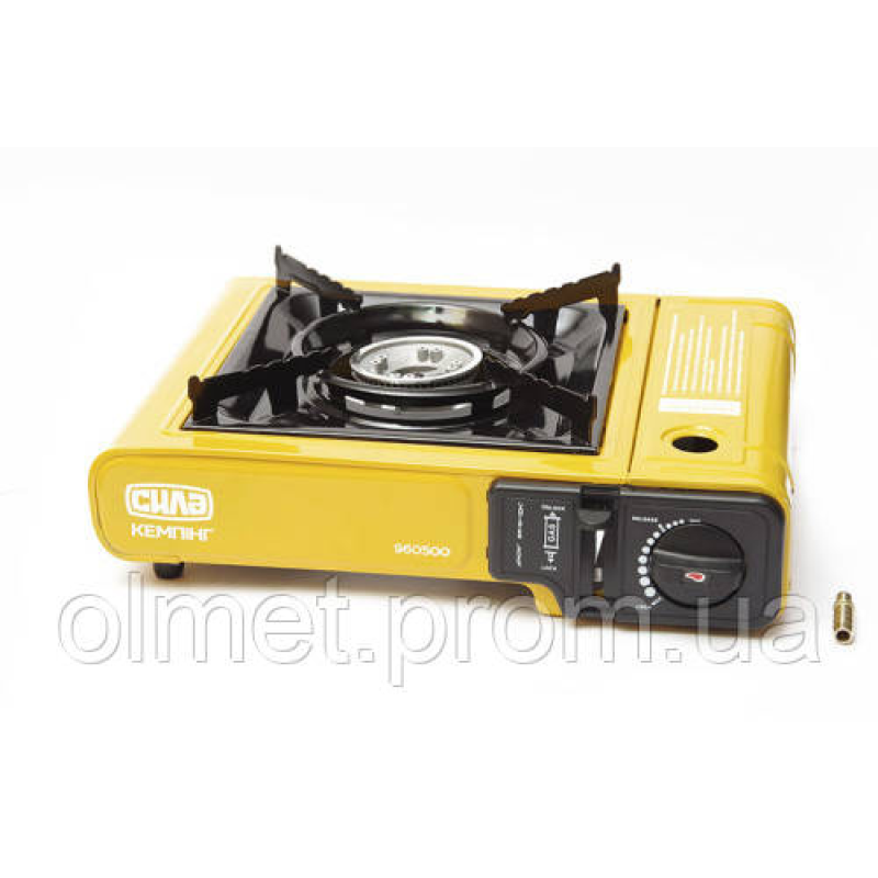 Портативна газова плита Сушеф одноконфоркова з п“єзопідпалом і перехідником СІЛА Портативна газова плита Сушеф одноконфоркова з п“єзопідпалом і перехідником СІЛА