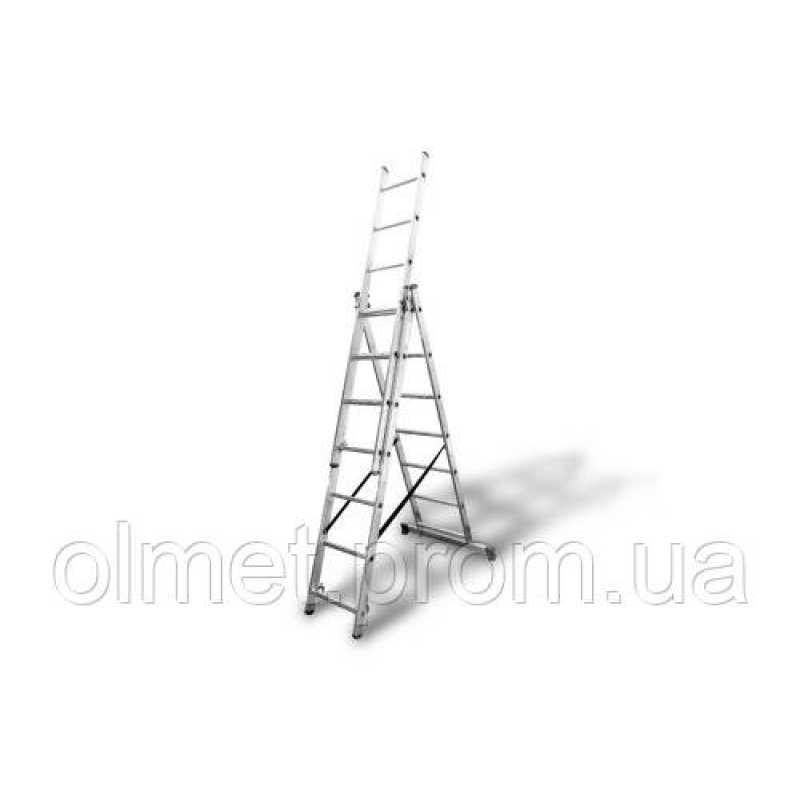 Драбина універсальна 3-секційна алюмінієва 3x7 щаблів APRO