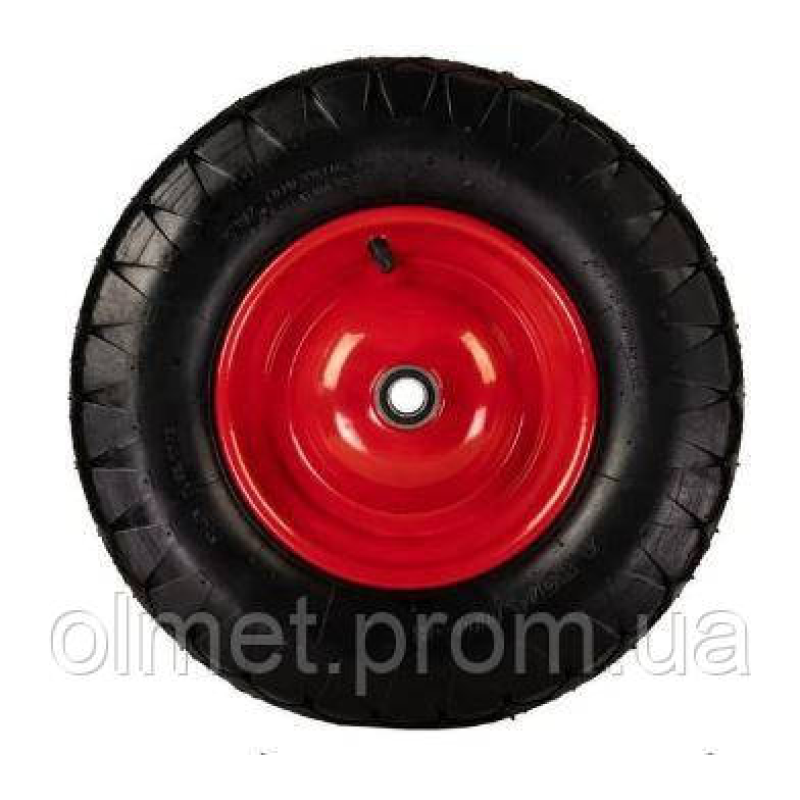 Колесо чорне пневматичне 4х8 без оски 20 мм 4PR червоний диск ЦВЕТОК PRO Колесо чорне пневматичне 4х8 без оски 20 мм 4PR червоний диск ЦВЕТОК PRO