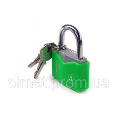 Замок кольоровий навісний 53x39x22мм англійський ключ AURORA