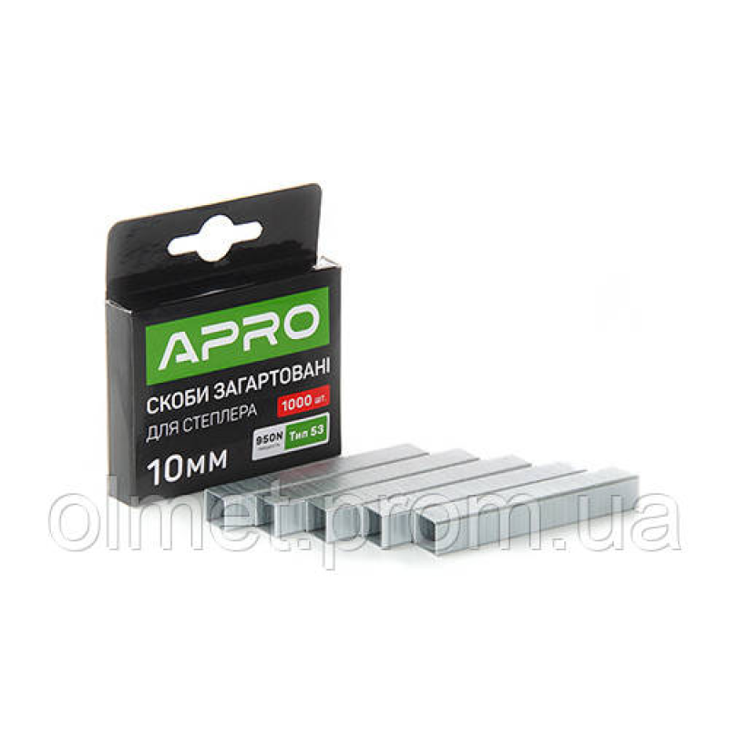 Скоби загартовані 10х11.3х0.7мм 1000 шт. APRO Скоби загартовані 10х11.3х0.7мм 1000 шт. APRO