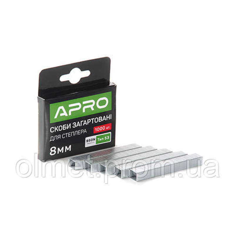 Скоби загартовані 8х11.3х0.7мм 1000 шт. APRO Скоби загартовані 8х11.3х0.7мм 1000 шт. APRO
