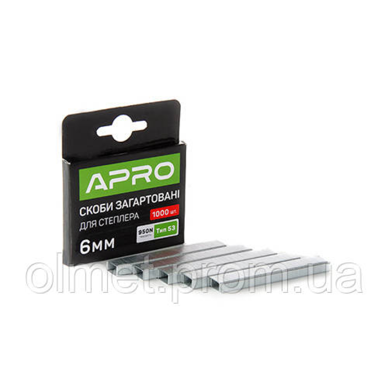 Скоби загартовані 6х11.3х0.7мм 1000 шт. APRO Скоби загартовані 6х11.3х0.7мм 1000 шт. APRO