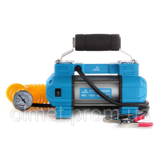 Компресор автомобільний двопоршневий (35 л/хв 8,2 Атм) з ліхтарем, кручений шланг, клеми АКБ 12 Atelie
