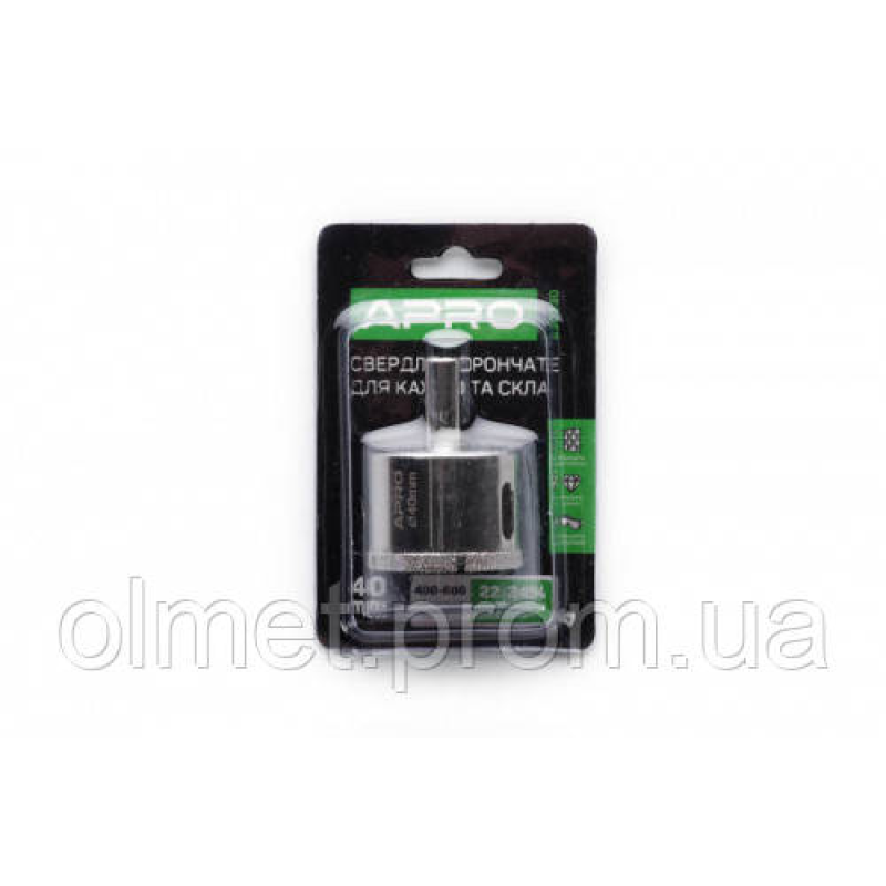 Свердло трубчасте з алмазним напиленням 40 мм APRO