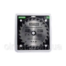Диск пиляльний для дерева 200х32 (30)х24Т APRO