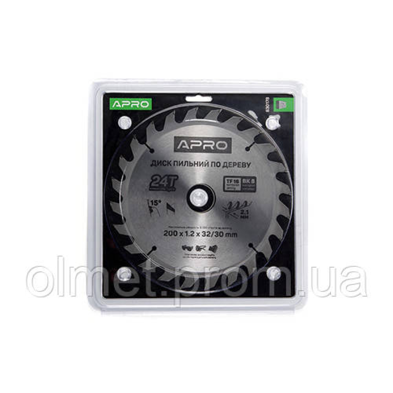 Диск пиляльний для дерева 200х32 (30)х24Т APRO Диск пиляльний для дерева 200х32 (30)х24Т APRO