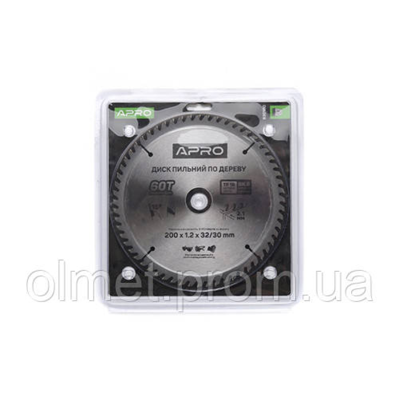 Диск пиляльний для дерева 200х32 (30)х60Т APRO Диск пиляльний для дерева 200х32 (30)х60Т APRO