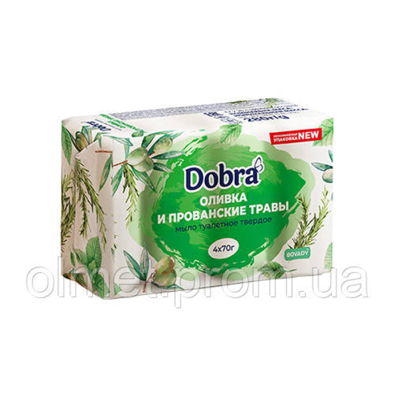 Мило туалетне тверде косметичне 4*70 г екопак Dobra Оливка та прованські трави