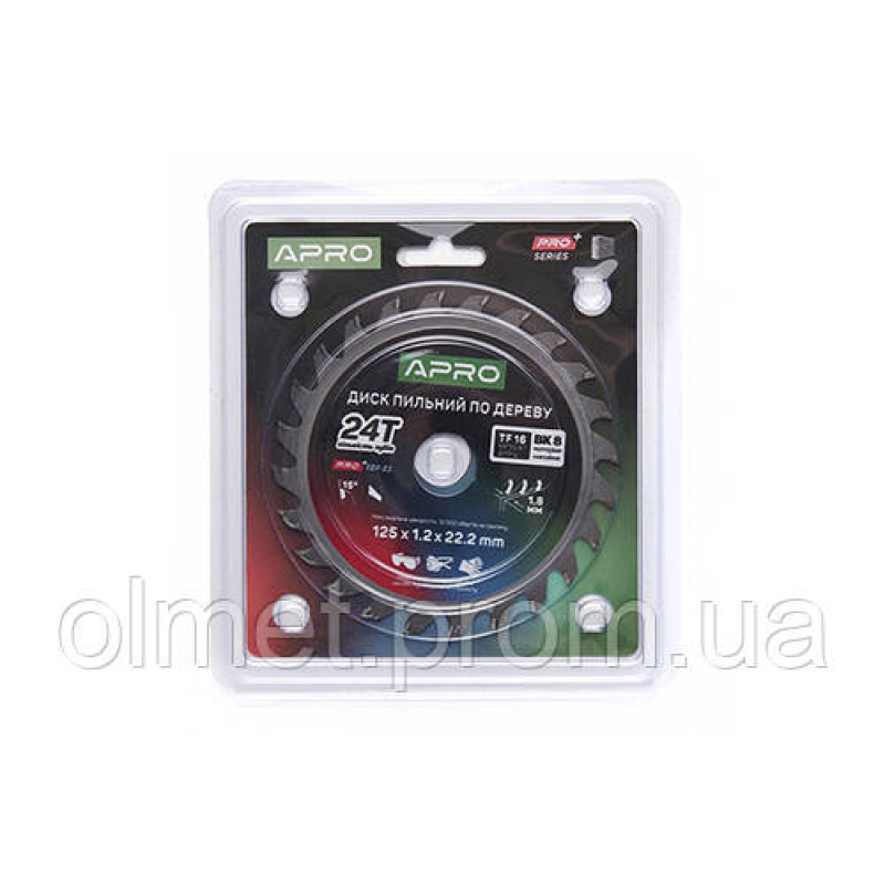 Диск пиляльний для дерева 125х22.2 мм 24Т APRO PRO