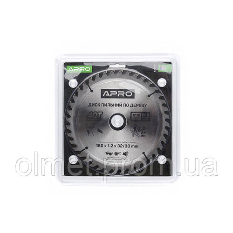 Диск пиляльний для дерева 180х32 (30)х40Т APRO Диск пиляльний для дерева 180х32 (30)х40Т APRO
