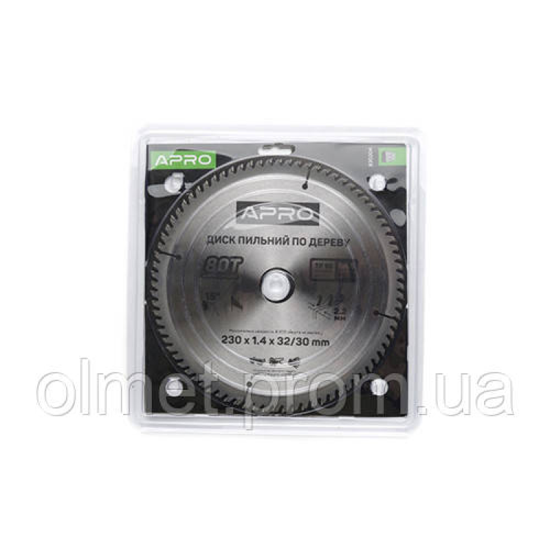 Диск пиляльний для дерева 230х32 (30)х80Т APRO Диск пиляльний для дерева 230х32 (30)х80Т APRO