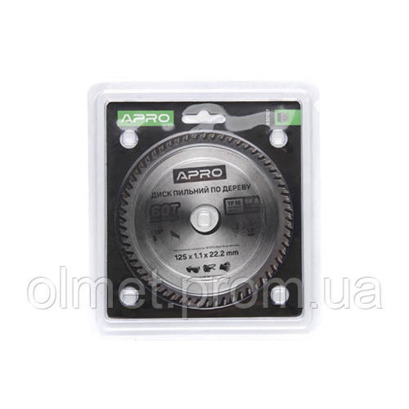 Диск пиляльний для дерева 125х22.2 мм 60Т APRO Диск пиляльний для дерева 125х22.2 мм 60Т APRO