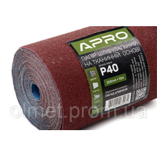 Папір шліфувальний P40 рулон 200 мм*10 м (тканинна основа) APRO
