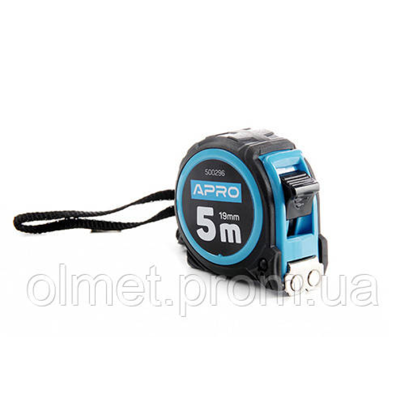 Рулетка магнітна гумова 5 мх19 мм APRO Рулетка магнітна гумова 5 мх19 мм APRO