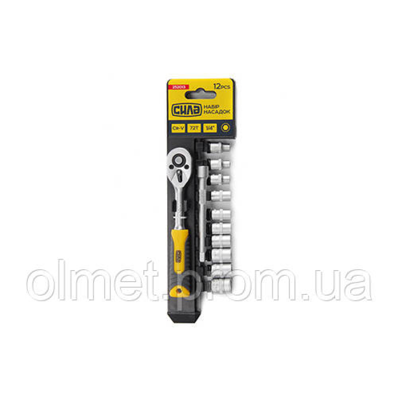 Набір насадок 72т CrV 1⁄4 12 шт СИЛА