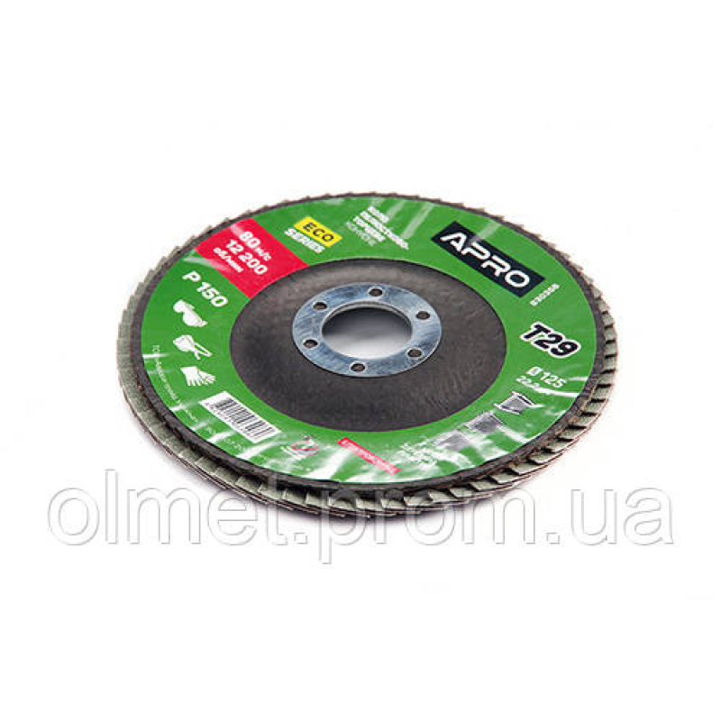 Круг пелюстково-торцевий Р150 конус 125 мм (Т29) (КПТ) APRO