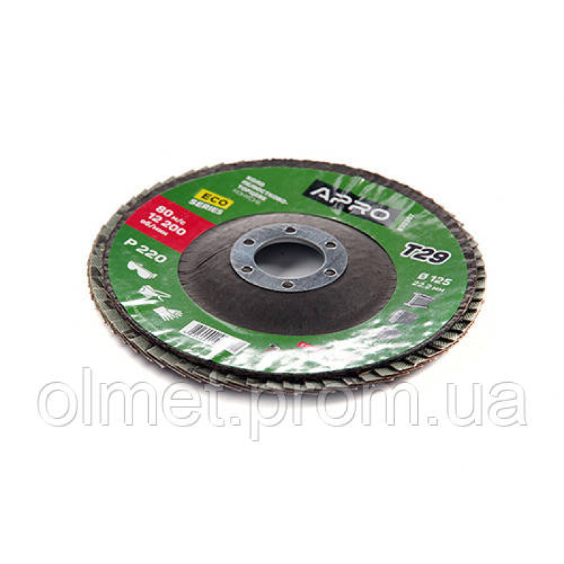 Круг пелюстково-торцевий Р220 конус 125 мм (Т29) (КПТ) APRO