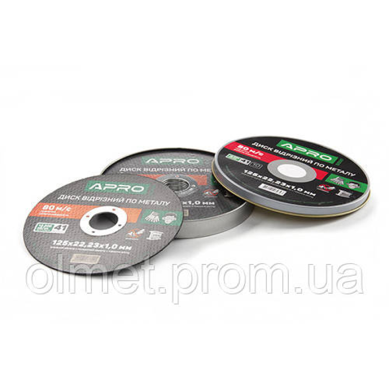 Диск відрізний металу в кейсі 125х1.0х22.2мм (10 шт. у кейсі) APRO