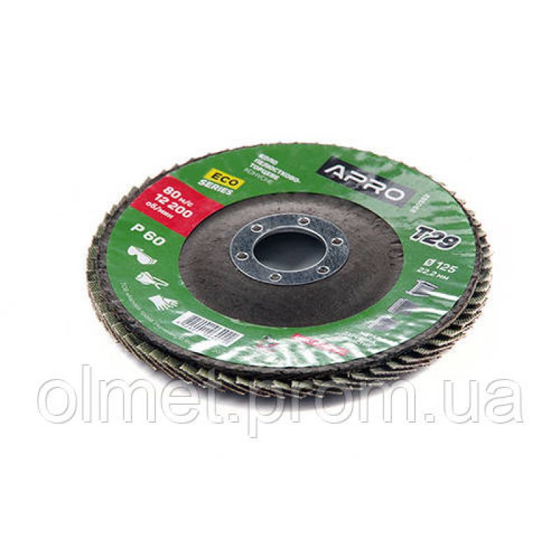 Круг пелюстково-торцевий Р60 конус 125 мм (Т29) (КПТ) APRO